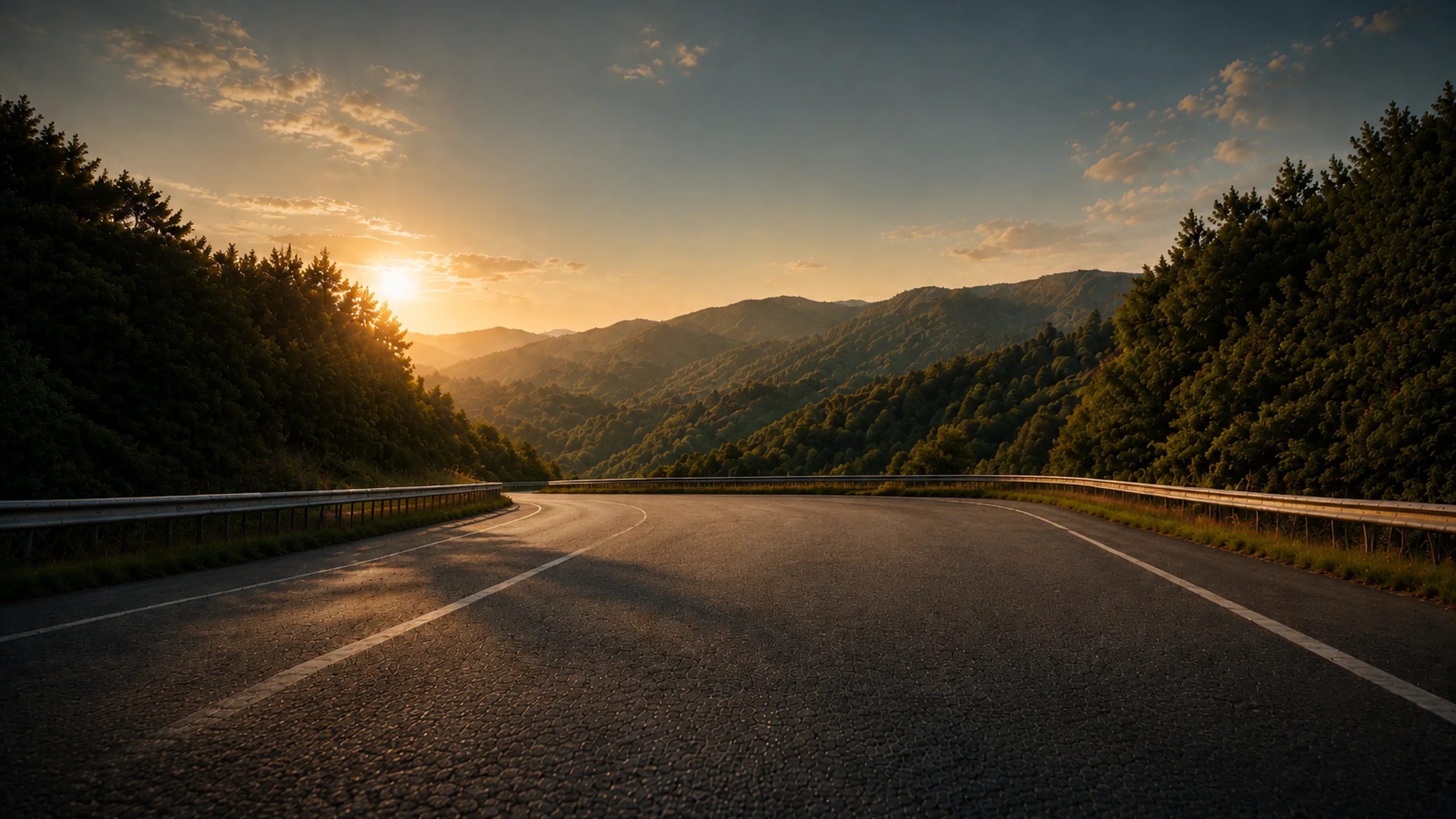 Landstrasse im Abendlicht