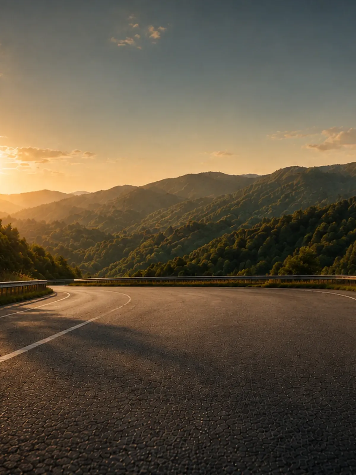 Landstrasse im Abendlicht